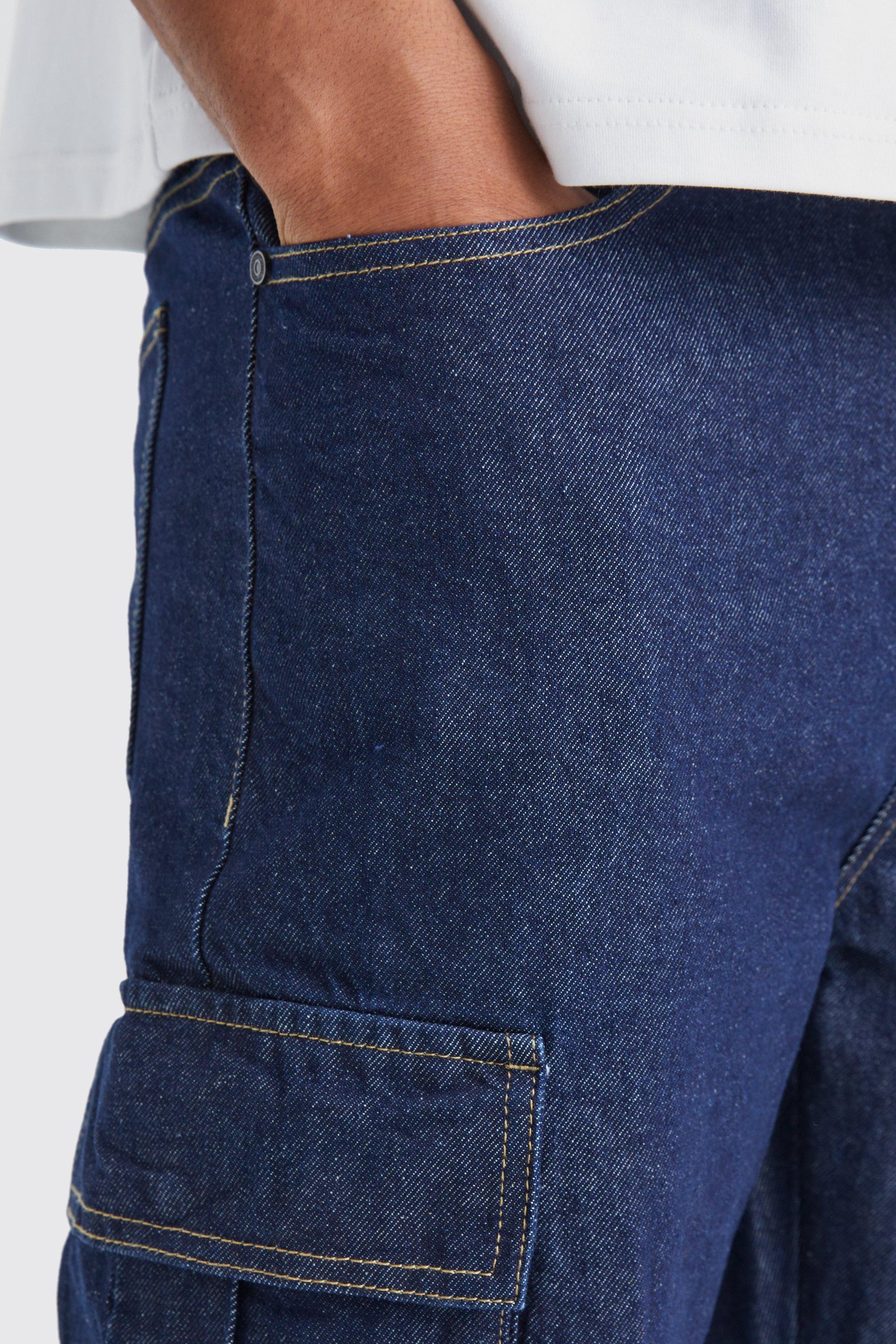 Tall Relaxed Rigid Cargo Jeans boohoo