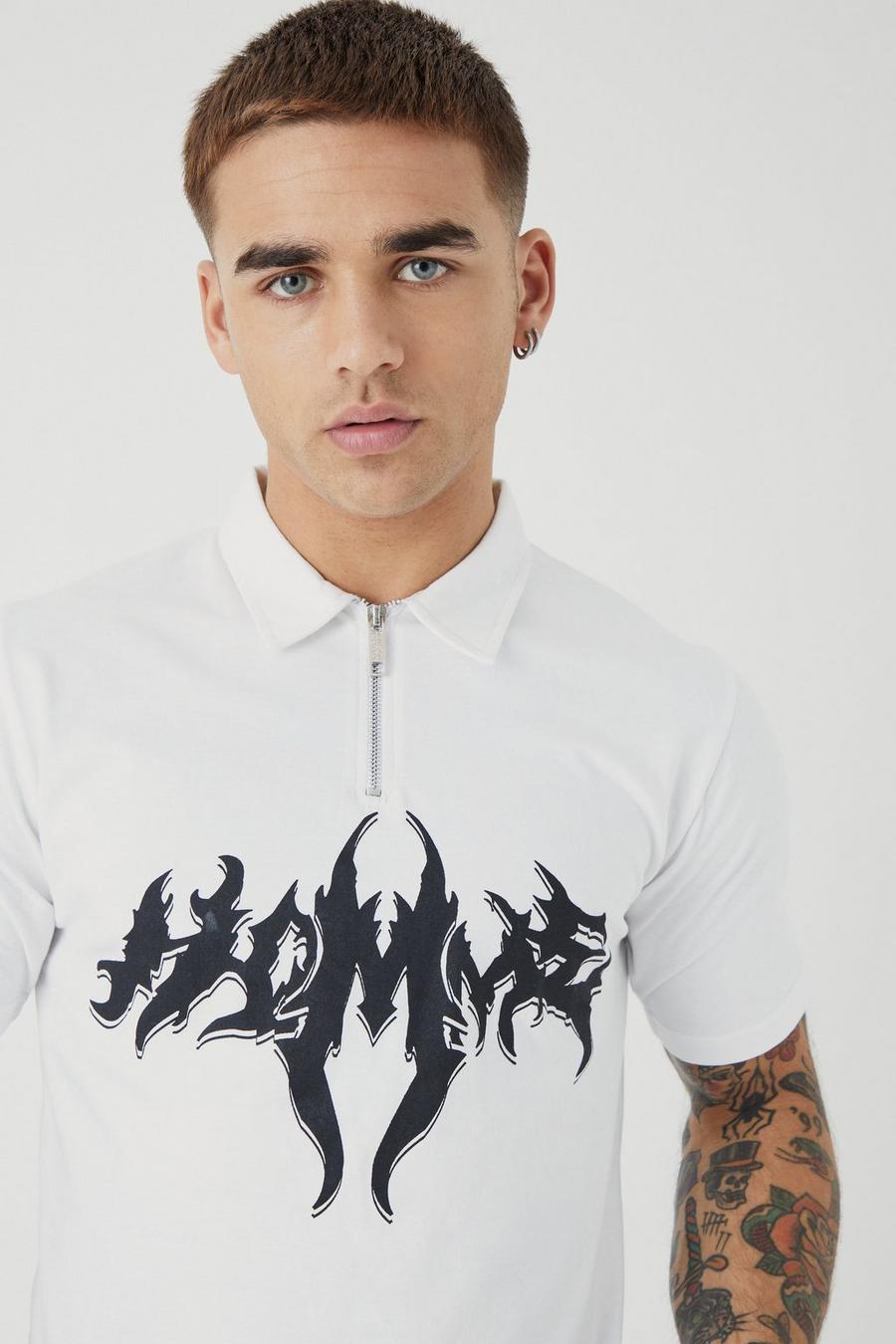 White Slim Fit Homme Polo image number 1