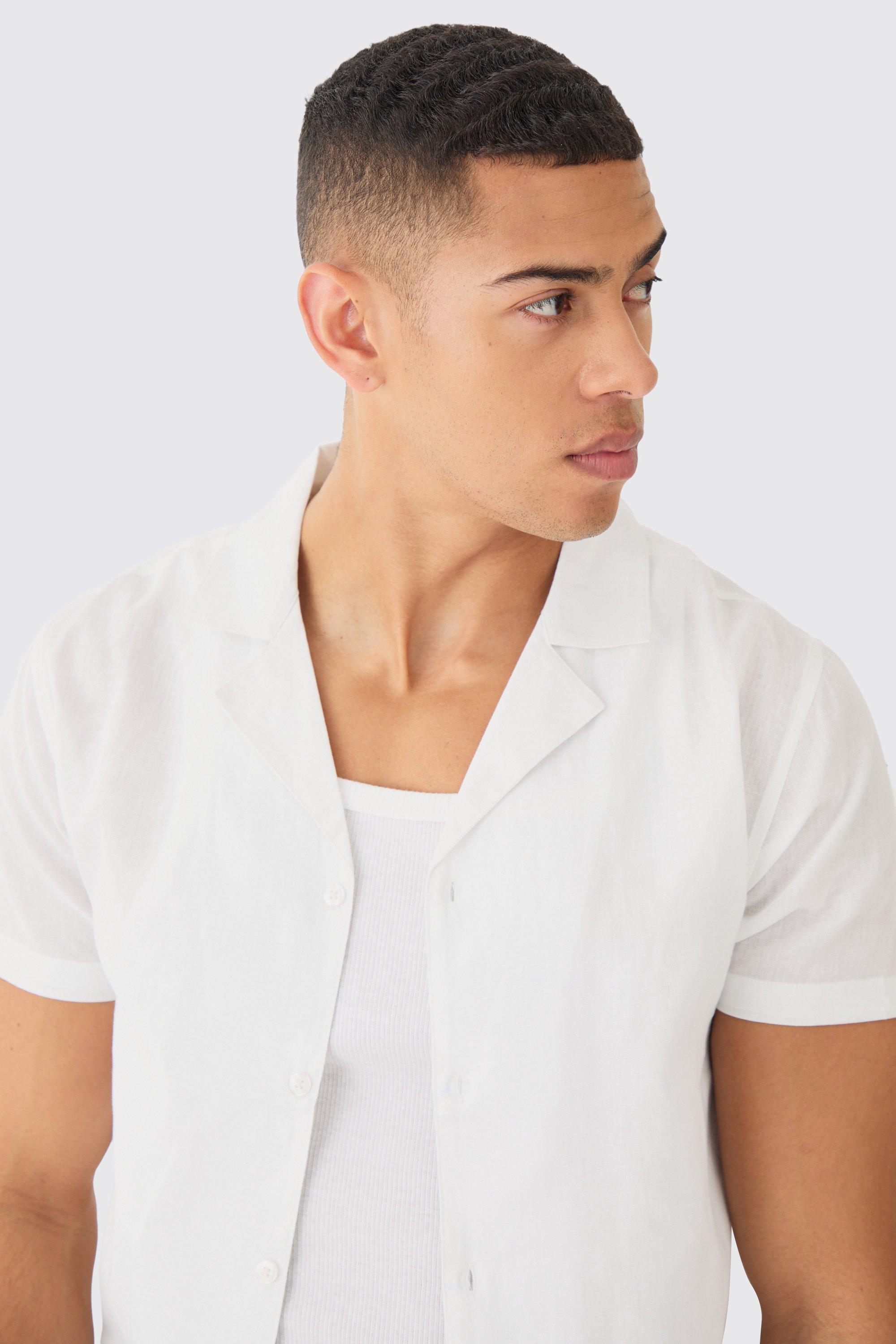 White linen shirt hot sale mens uk