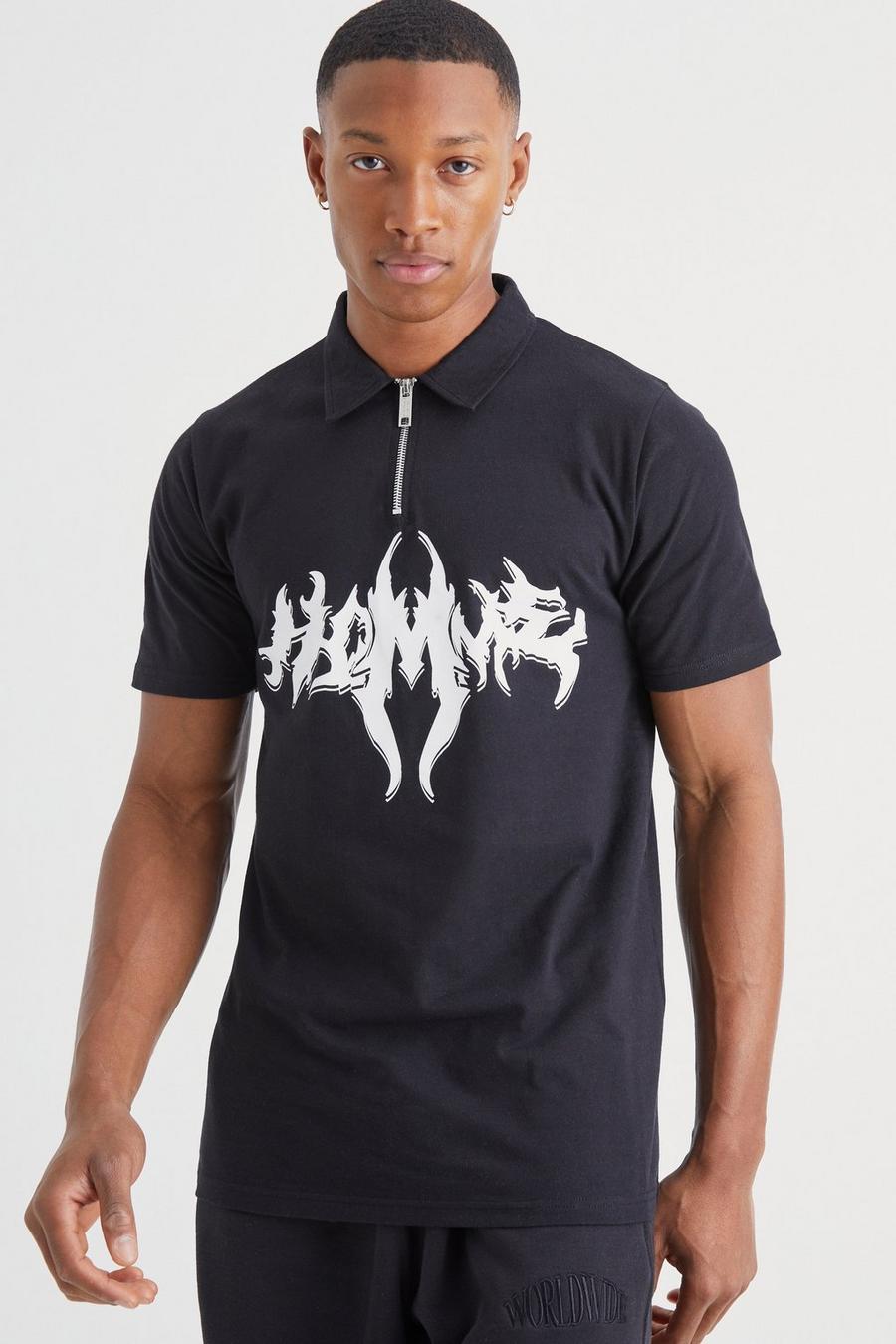 Slim-Fit Homme Poloshirt, Black image number 1