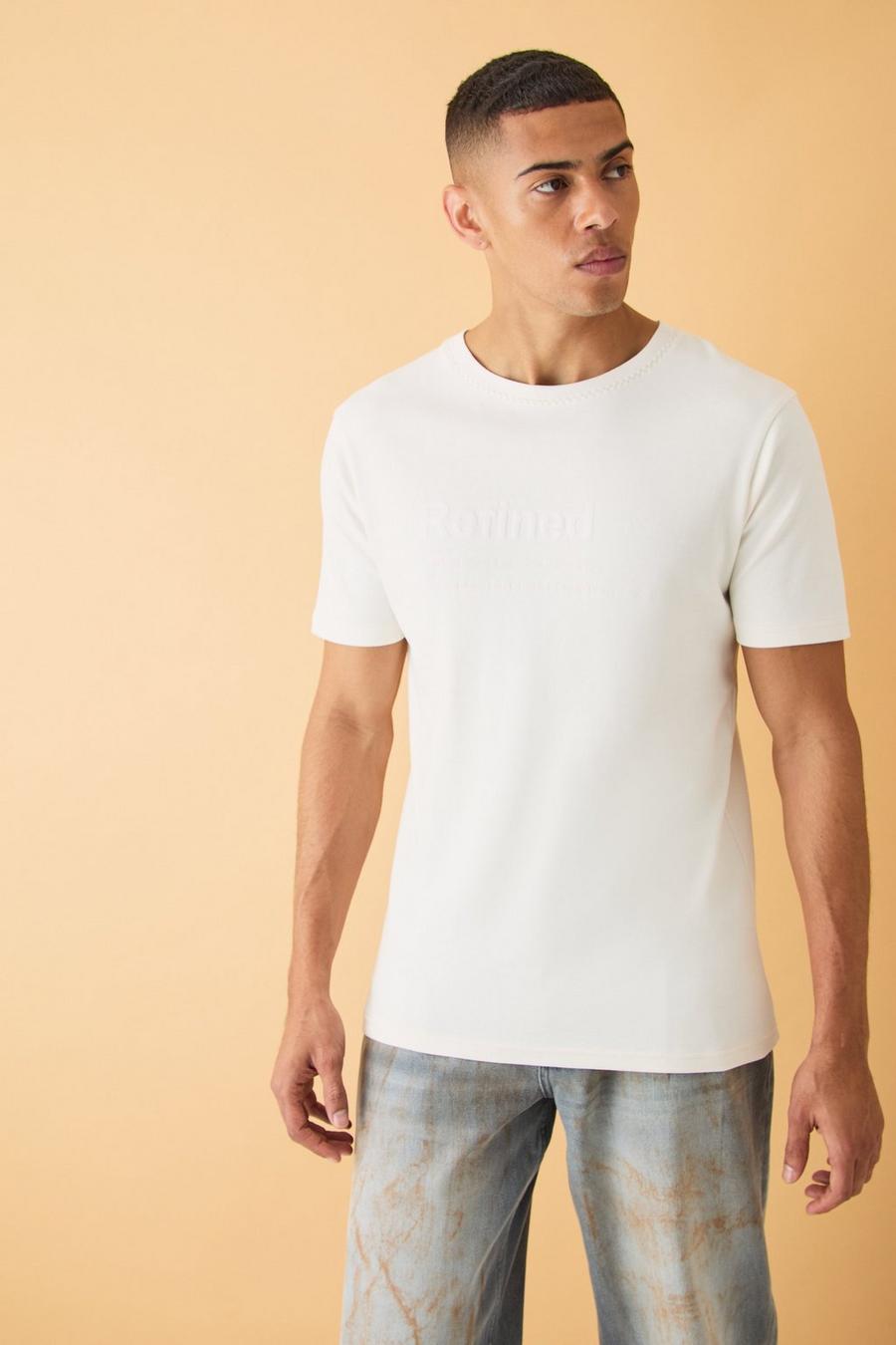 Cream Elegance T-shirt med glansigt tryck image number 1