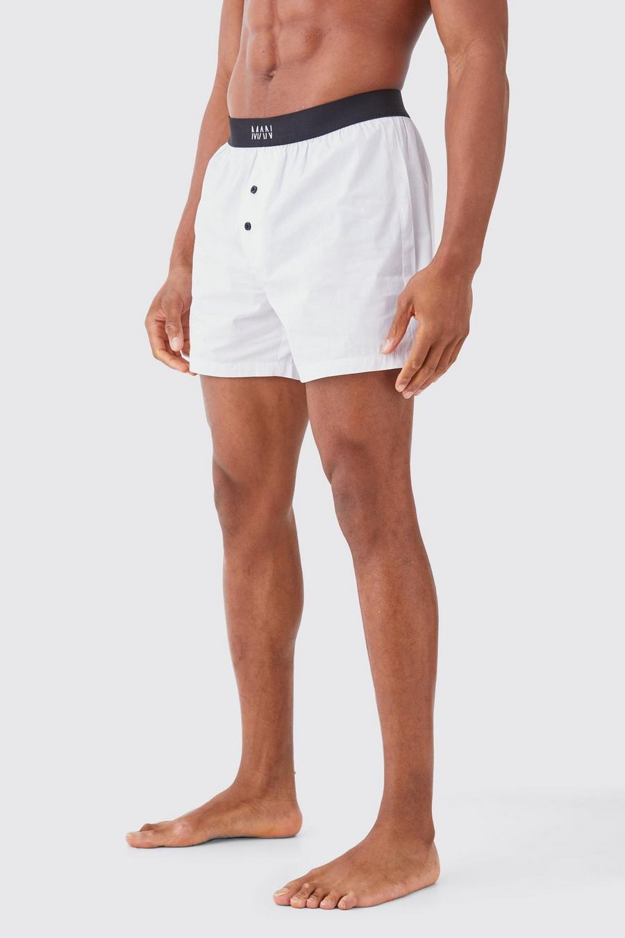 White Original Man Geweven Boxer Shorts