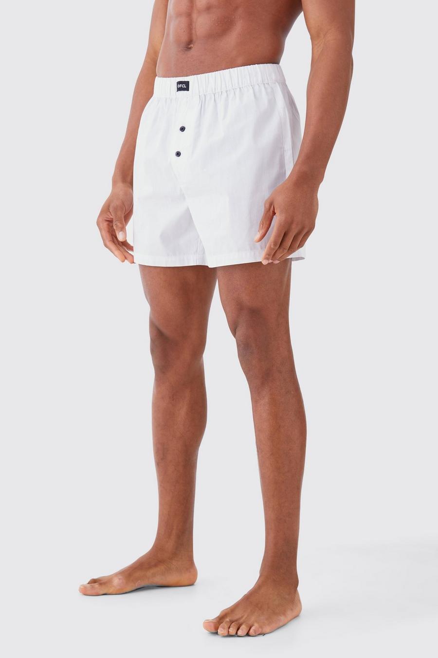 Pantalón corto bóxer de tela Ofcl, White image number 1