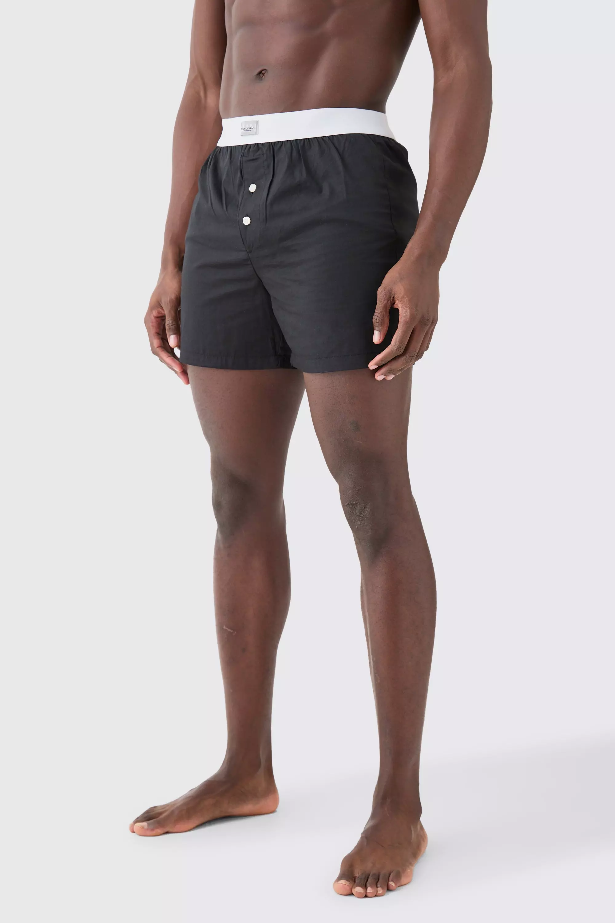 Black Man Tab Woven Boxer Shorts alternative image