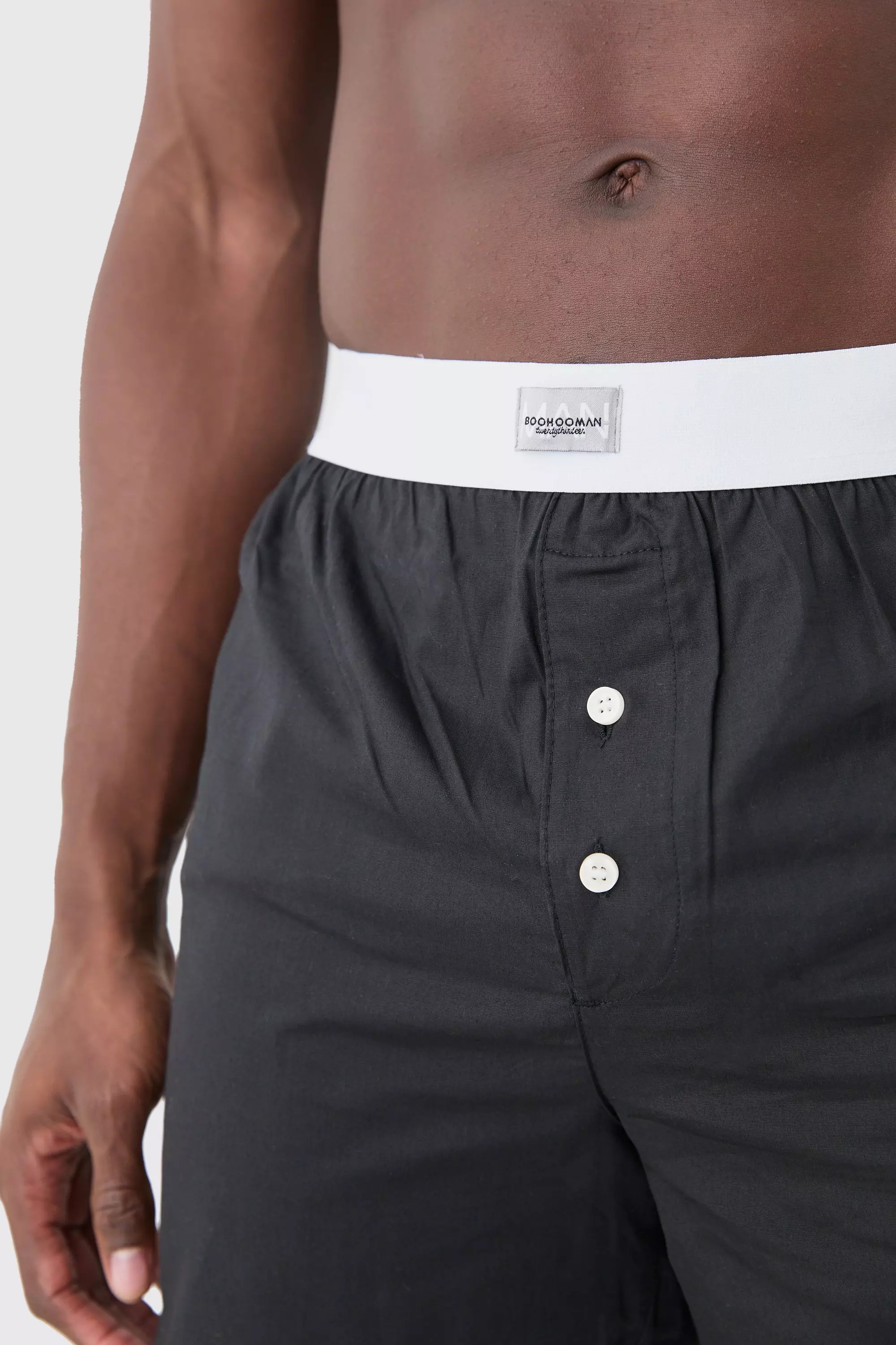 Black Man Tab Woven Boxer Shorts alternative image