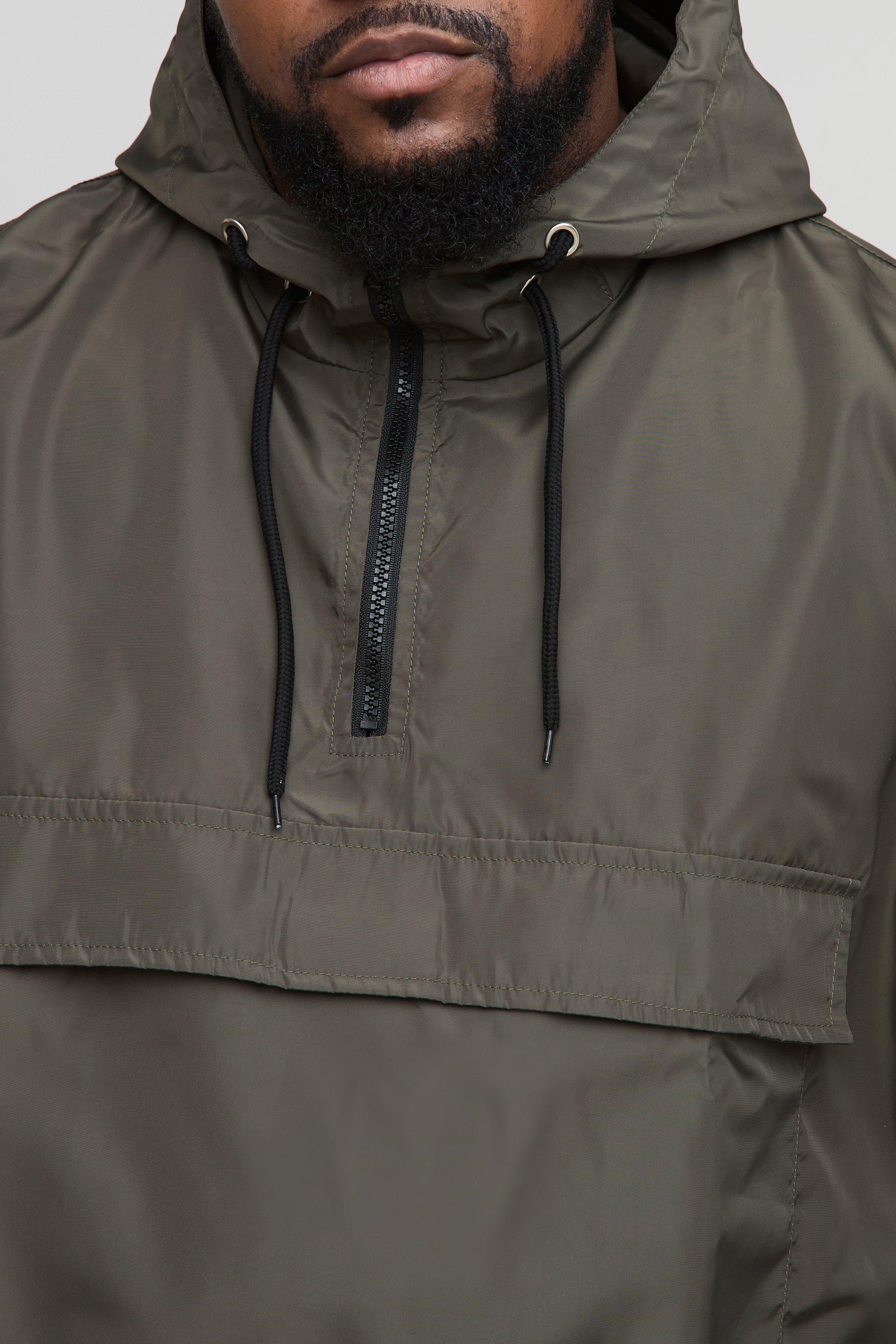 Plus Oversized Pocket Hooded Half Zip Windbreaker | boohoo USA Plus Oversized Pocket Hooded Half Zip Windbreaker | boohoo USA