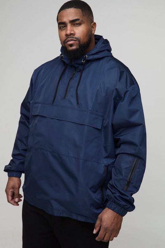 Plus Oversized Pocket Hooded Half Zip Windbreaker | boohoo USA Plus Oversized Pocket Hooded Half Zip Windbreaker | boohoo USA
