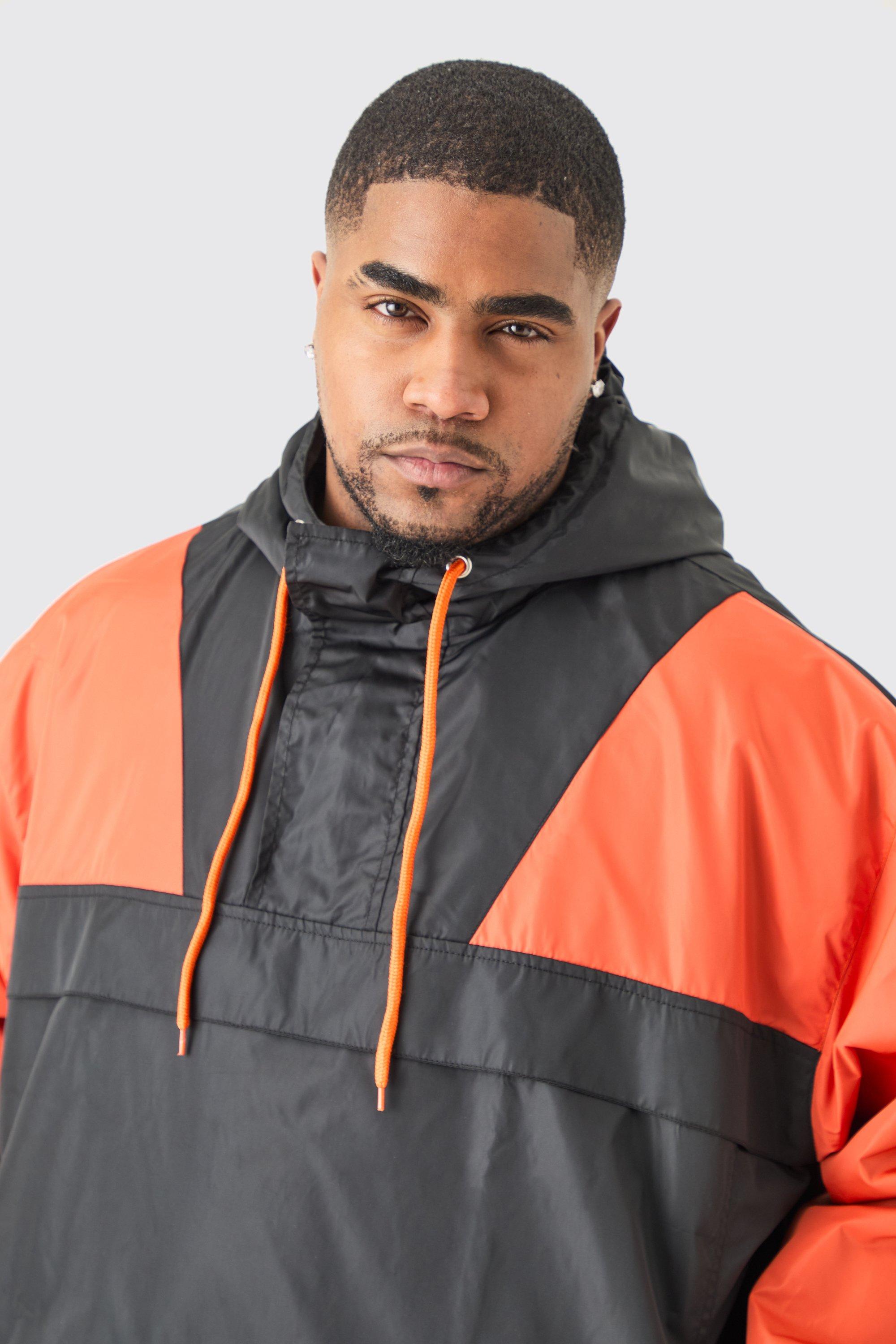 Half zip hooded windbreaker hot sale