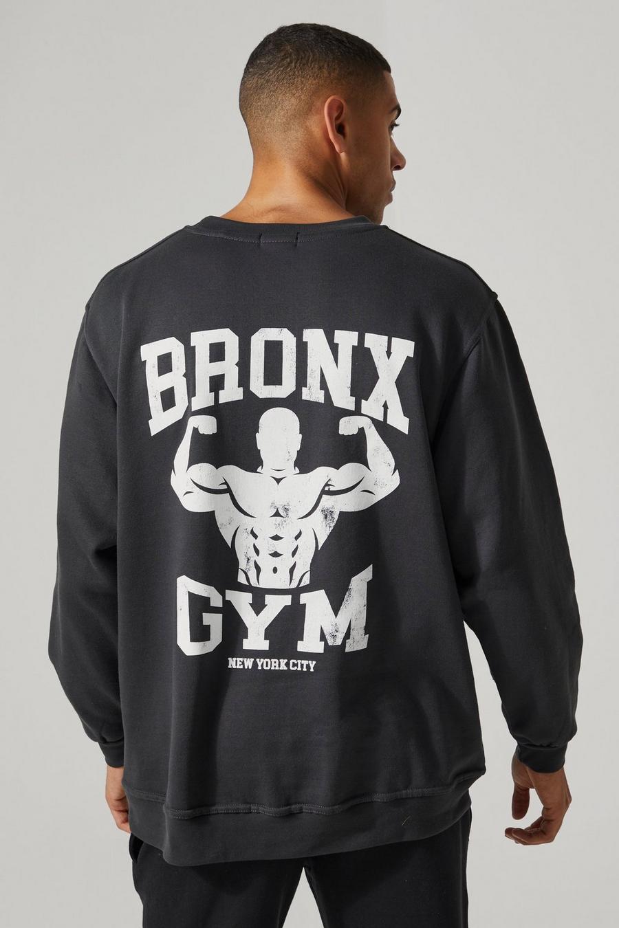 Charcoal grey Man Active Bronx Gym Oversized Sweatshirt