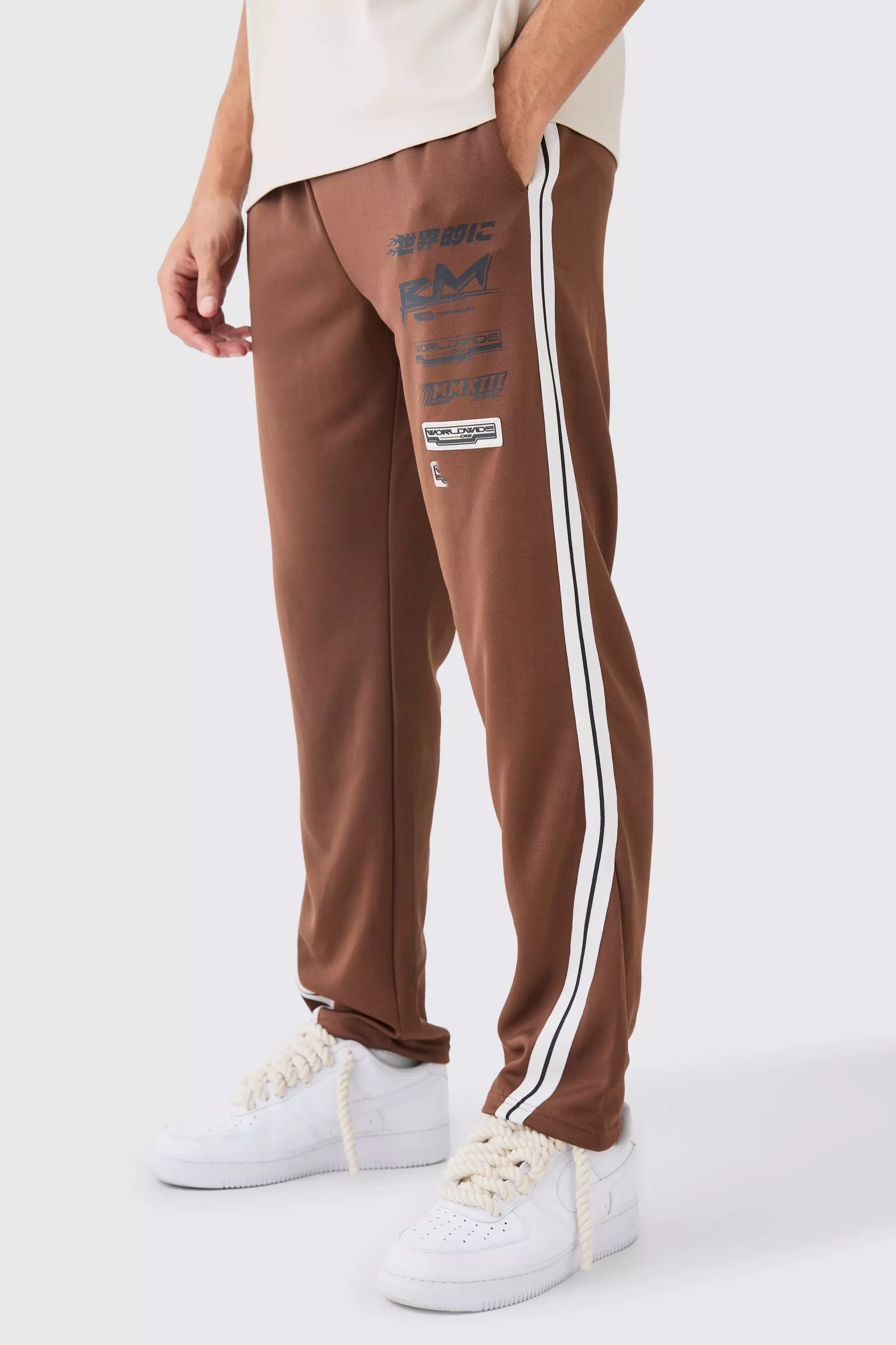 Chocolate Regular Fit Tricot Gusset Side Tape Jogger alternative image