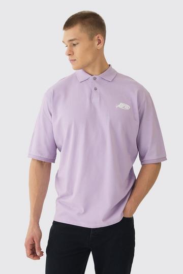 Oversized Half Sleeve Golf Wash Polo blue