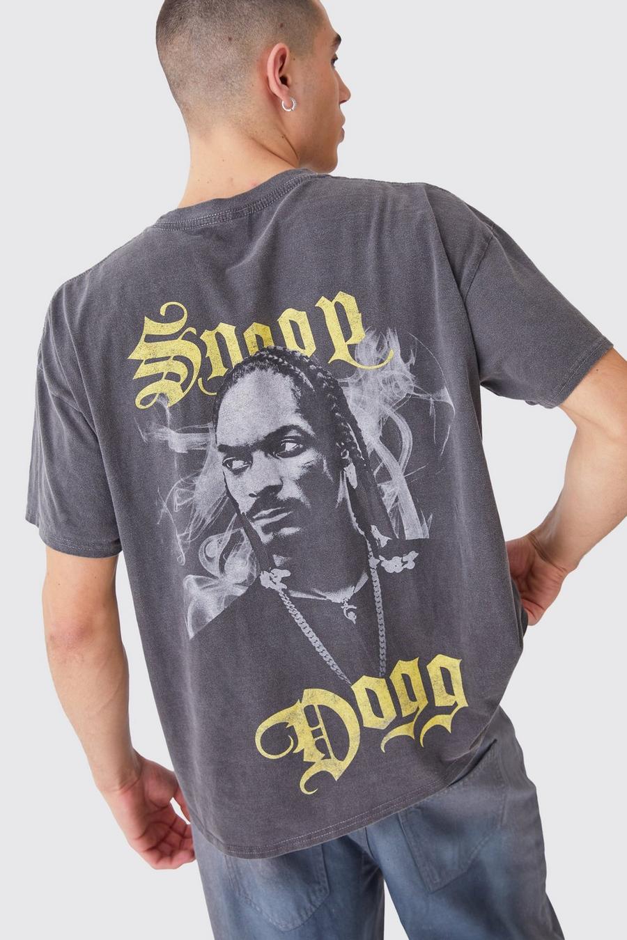 T-shirt oversize surteint à imprimé Snoop Dogg, Charcoal