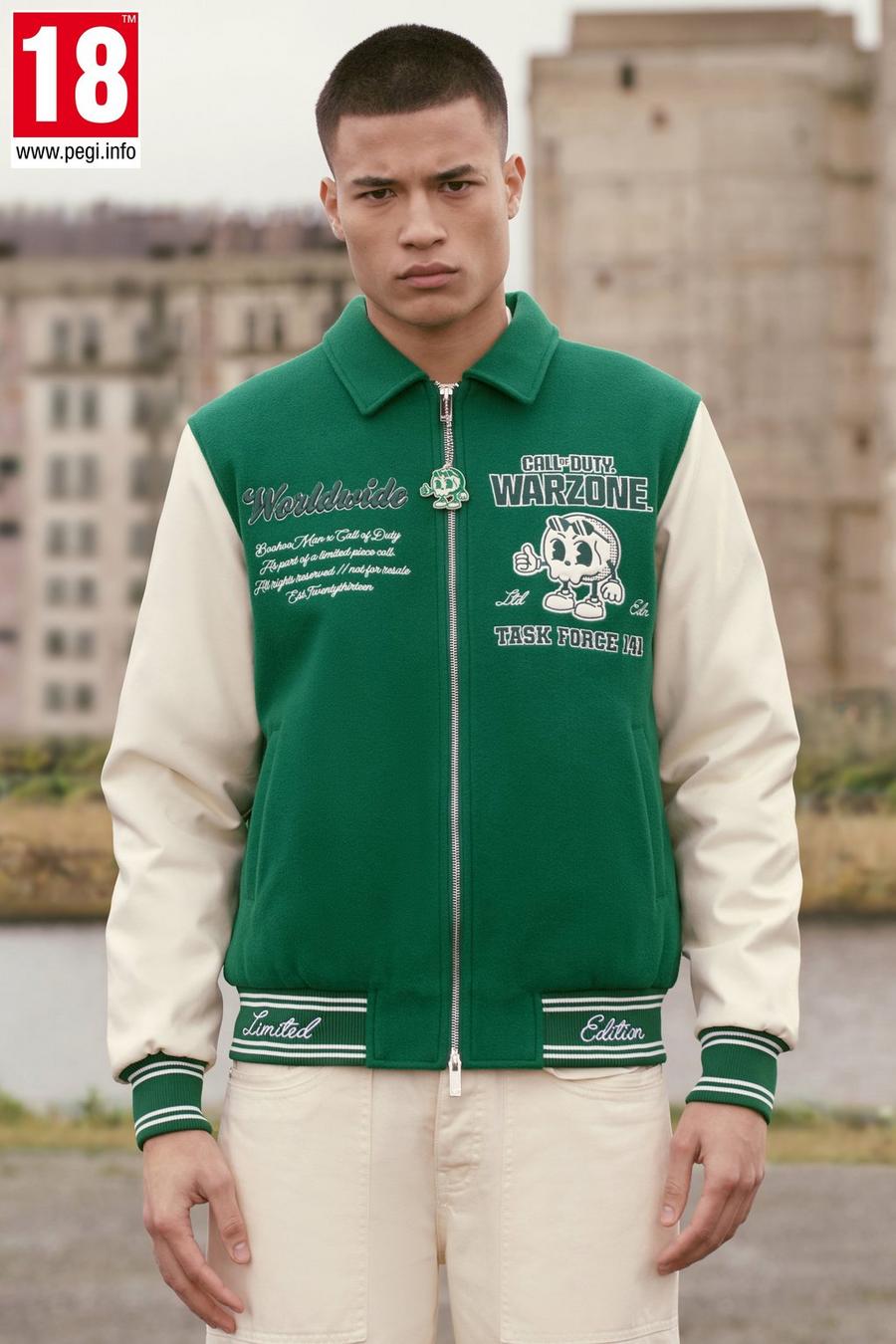 Green Call Of Duty License Varsity Bomber image number 1