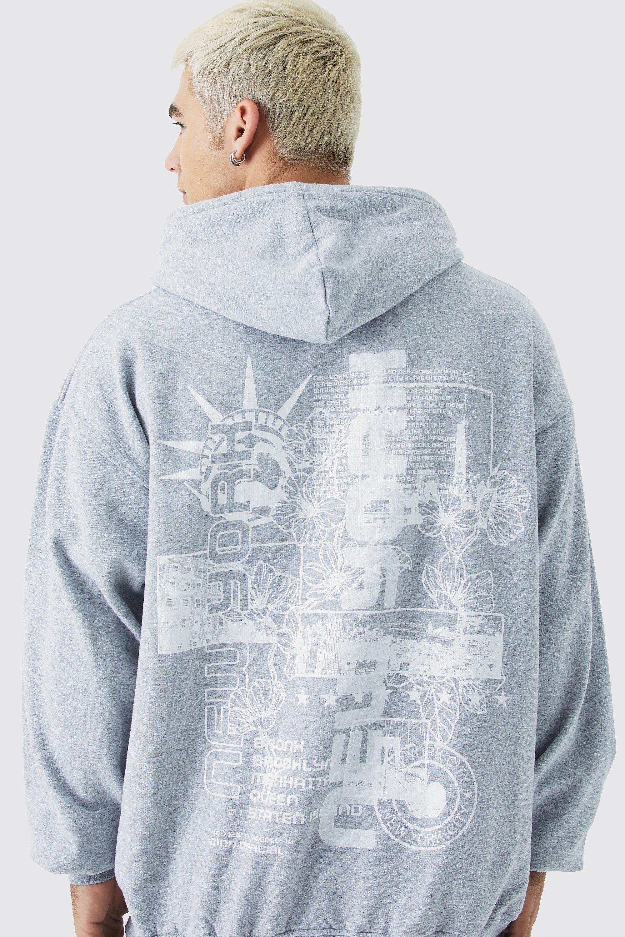 Sudadera oversize con capucha y estampado grafico boohoo ES