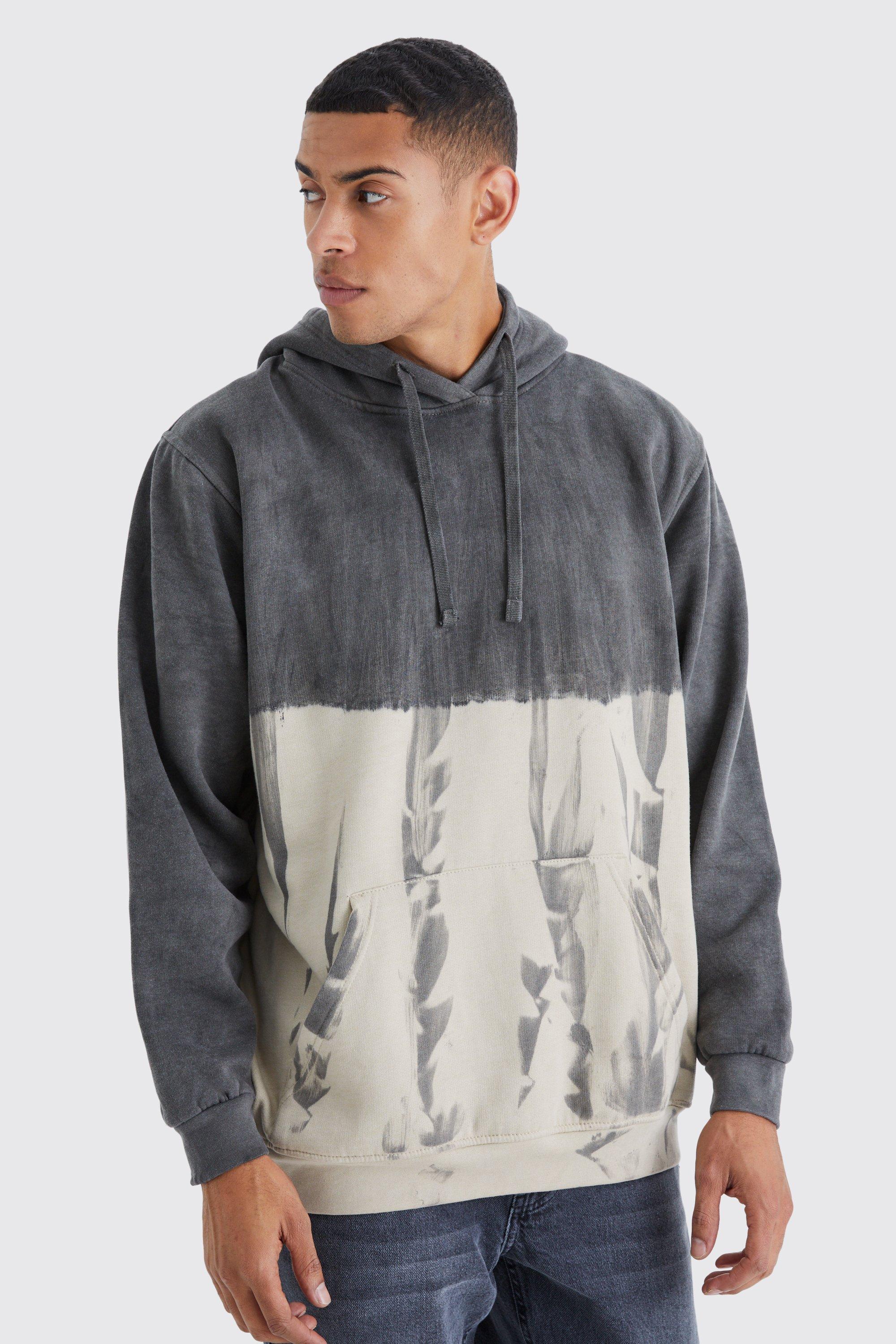 Oversized Bleached Overdye Graphic Hoodie