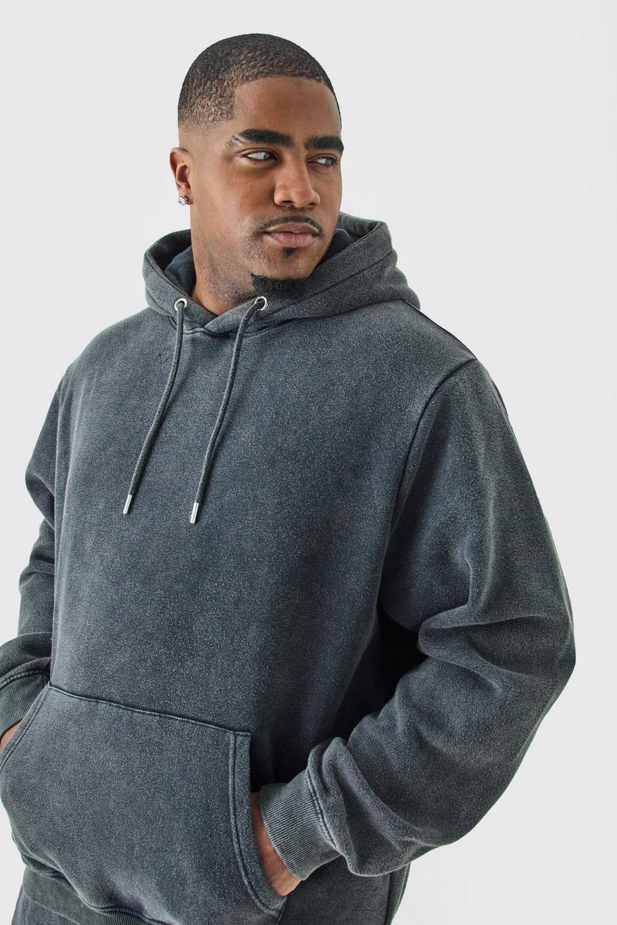 Charcoal Plus Laundered Wash Over Head Hoodie