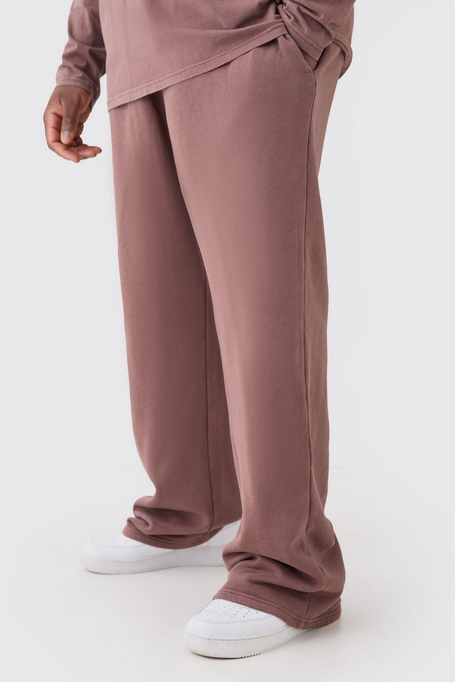 Pantaloni tuta Plus Size rilassati in lavaggio riciclato, Chocolate image number 1