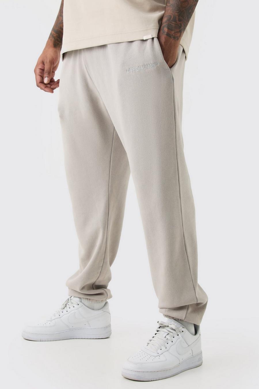 Pantaloni tuta Plus Size in lavaggio slavato Official Core Fit, Light grey