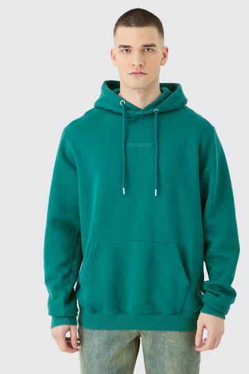 Teal Green Tall Laundered Wash Official Over Head Hoodie