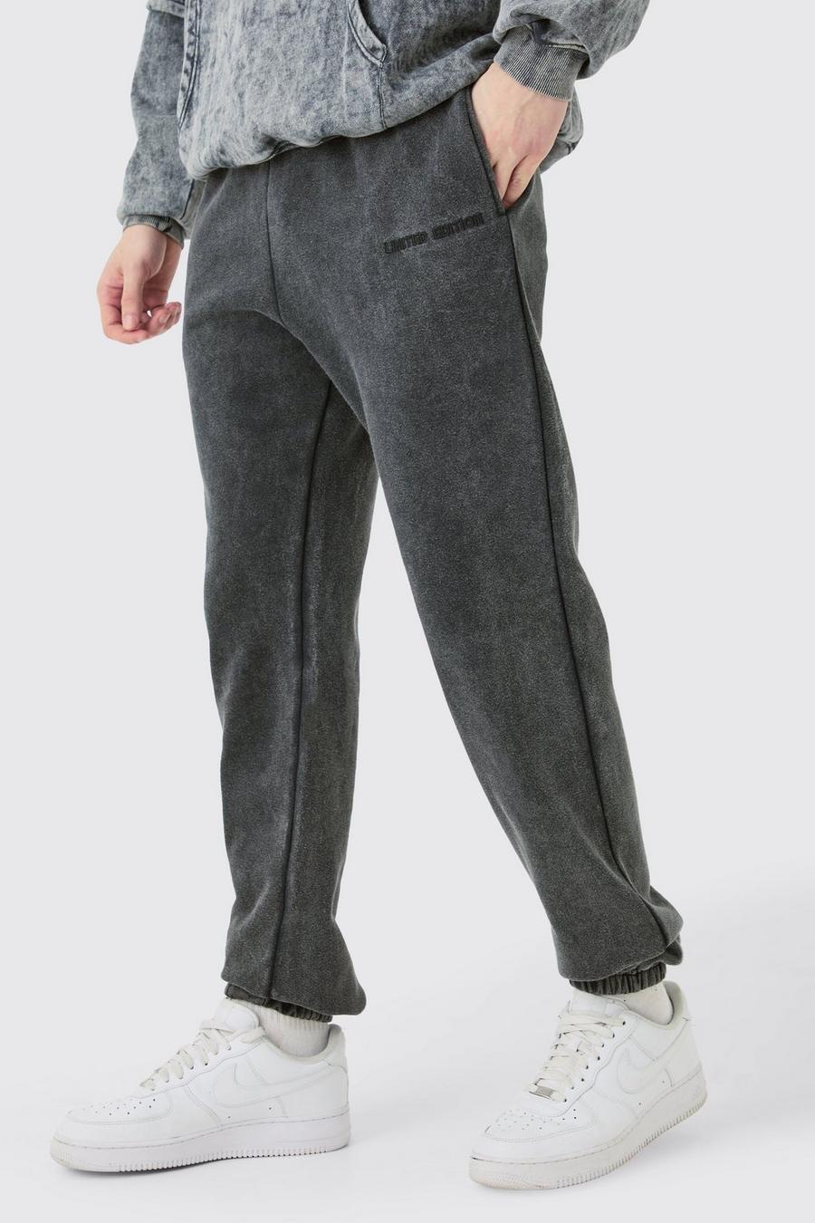 Pantaloni tuta Tall Core Fit Limited in lavaggio riciclato, Charcoal