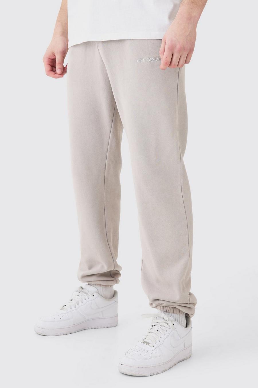 Pantaloni tuta Tall in lavaggio slavato Official Core Fit, Light grey