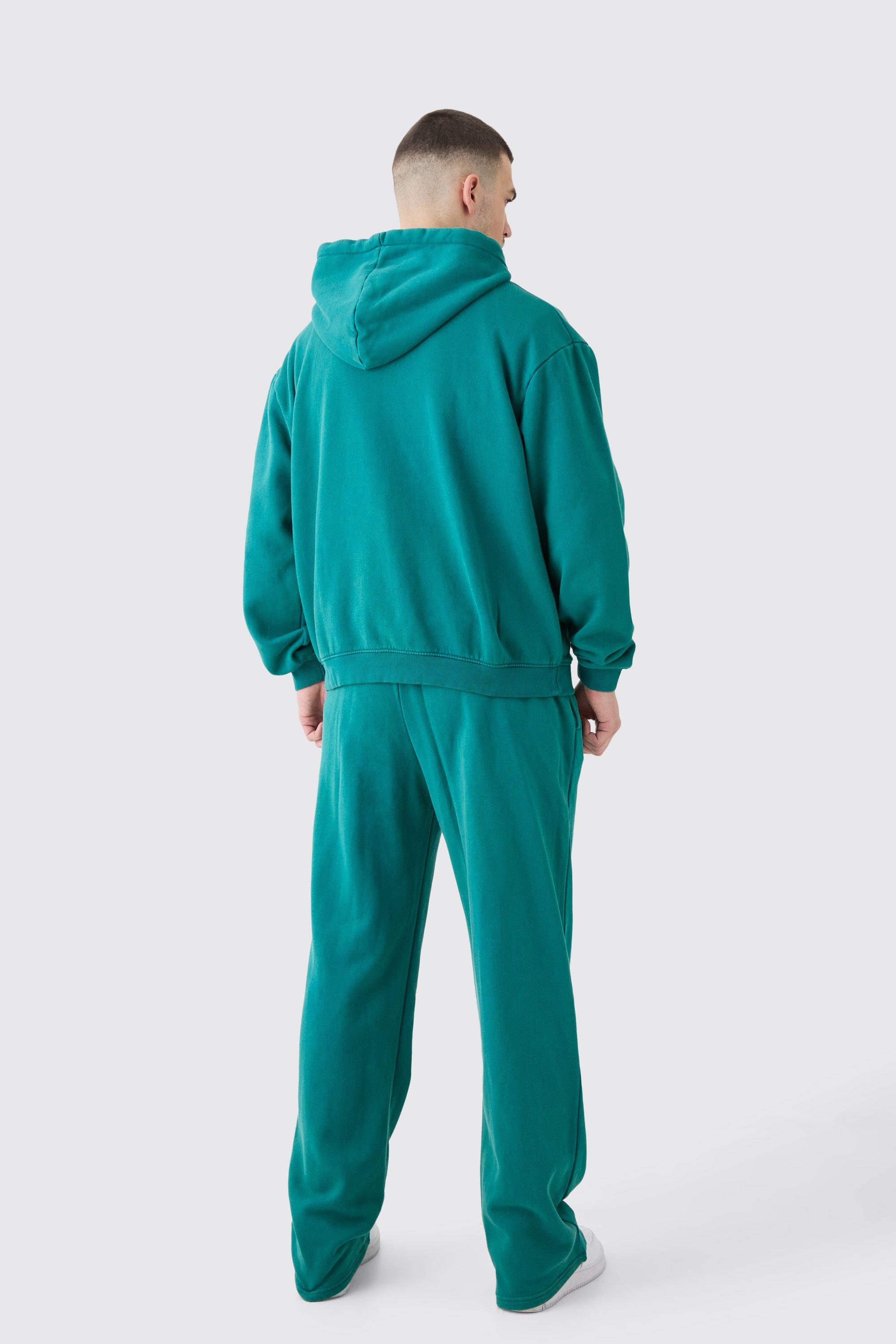 Tall Oversized Official Boxy Zip Hooded Laundered Wash Tracksuit