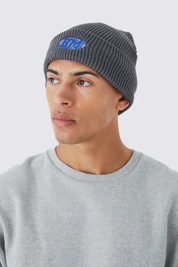 Man Waffle Beanie light grey