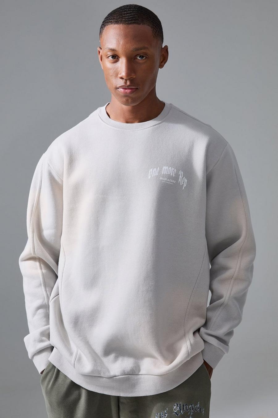 Man Active Sweatshirt mit Vintage-Waschung, Grey image number 1
