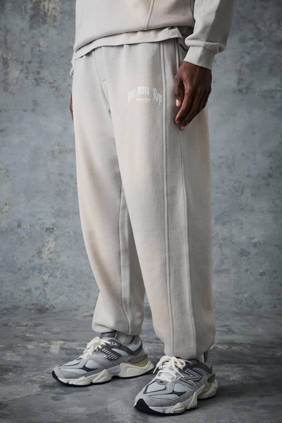 Pantalón deportivo MAN Active vintage con lavado a la piedra, Grey image number 1