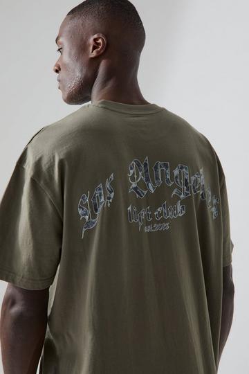 Khaki Man Active Oversized La Lift Club T-shirt