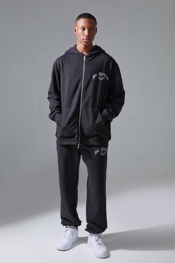 Black Man Active La Lift Club Zip Through Tracksuit