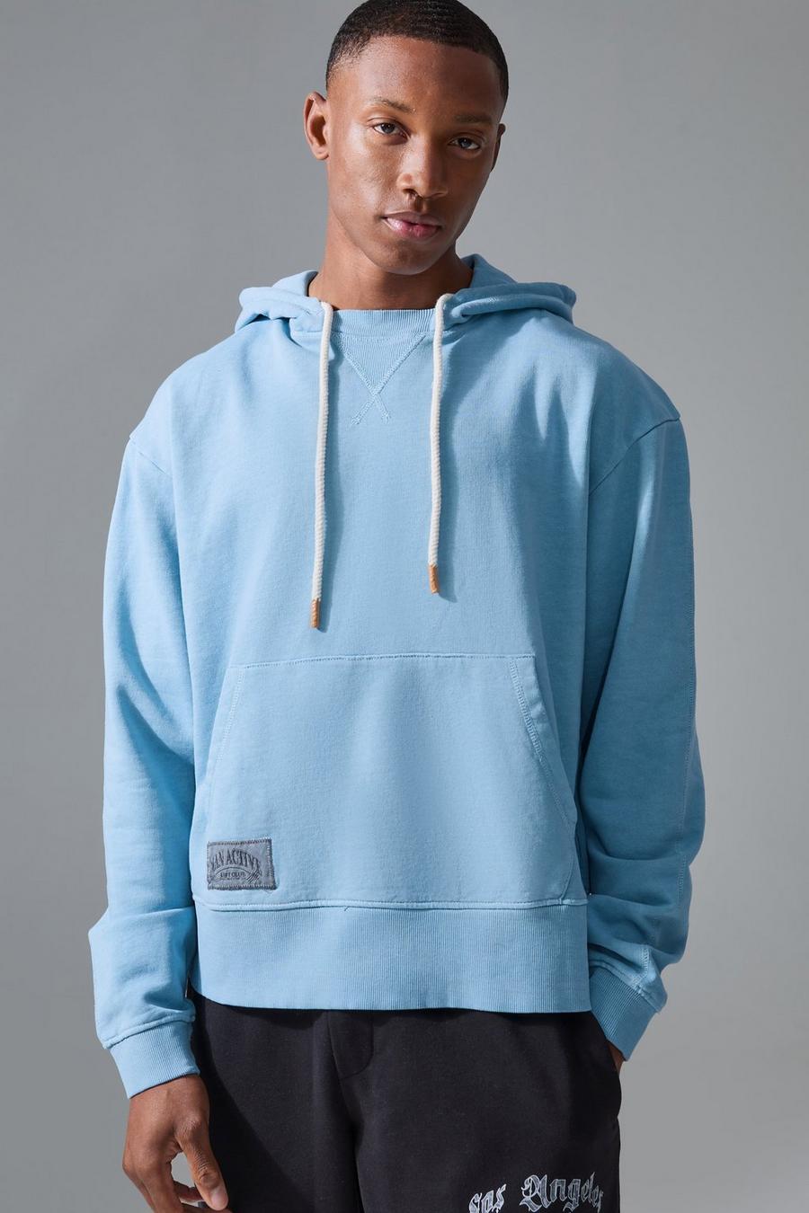 Blue MAN Active Oversize hoodie med tvättad effekt image number 1