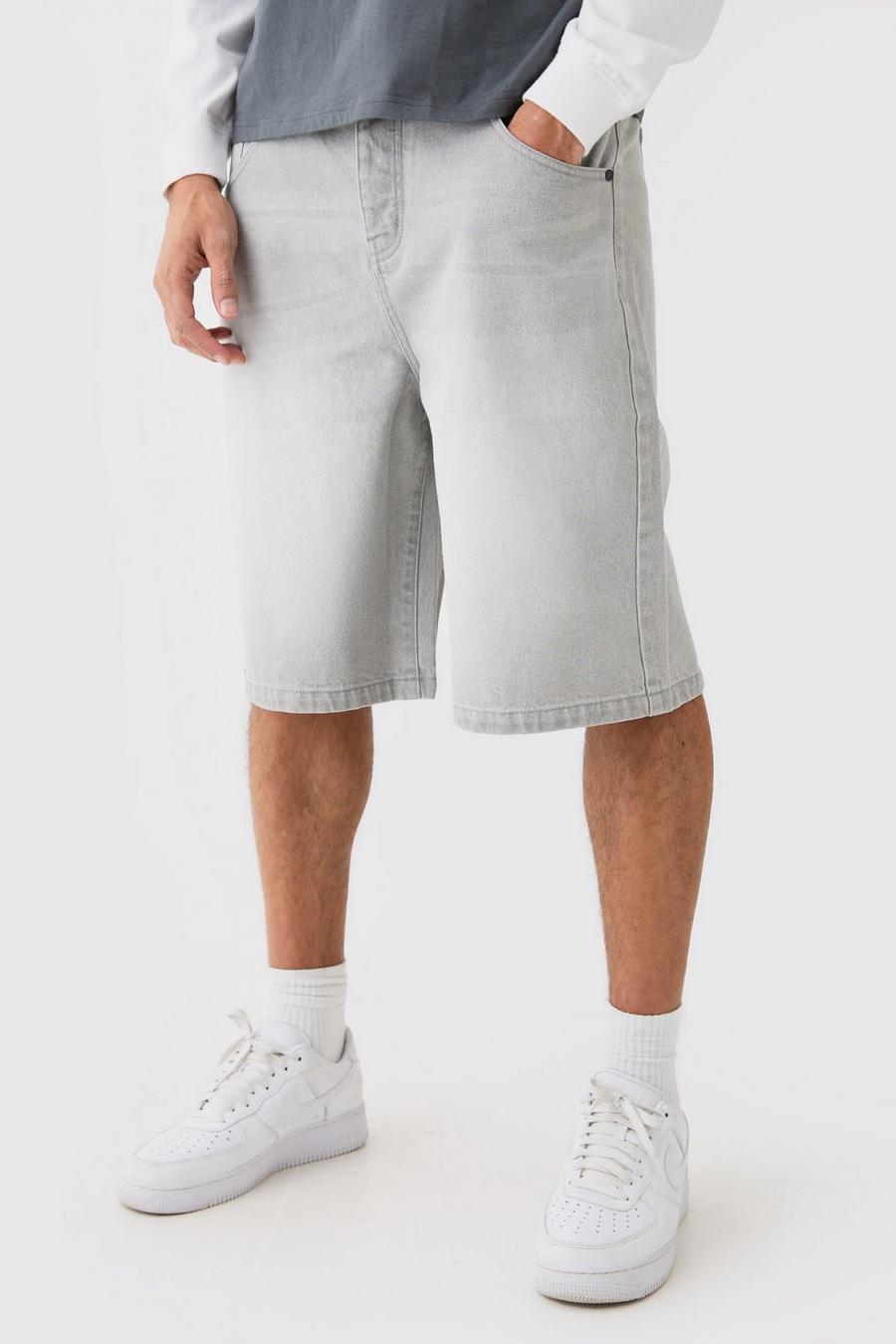 Pantaloni tuta in denim grigio chiaro, Ice grey image number 1