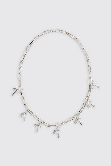 Palm Tree Charm Necklace silver