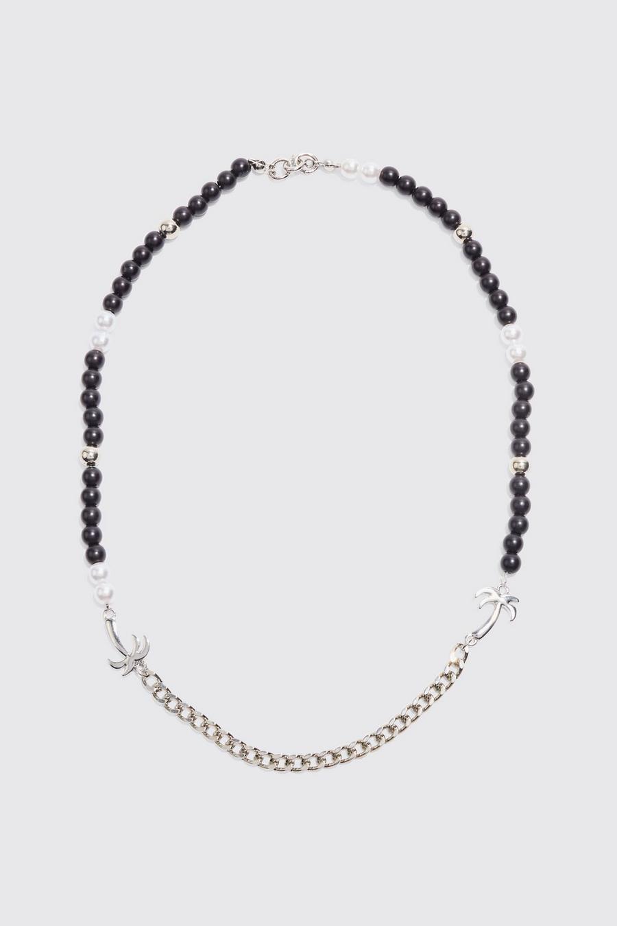 Silver Halsband med pärlor och palmer image number 1