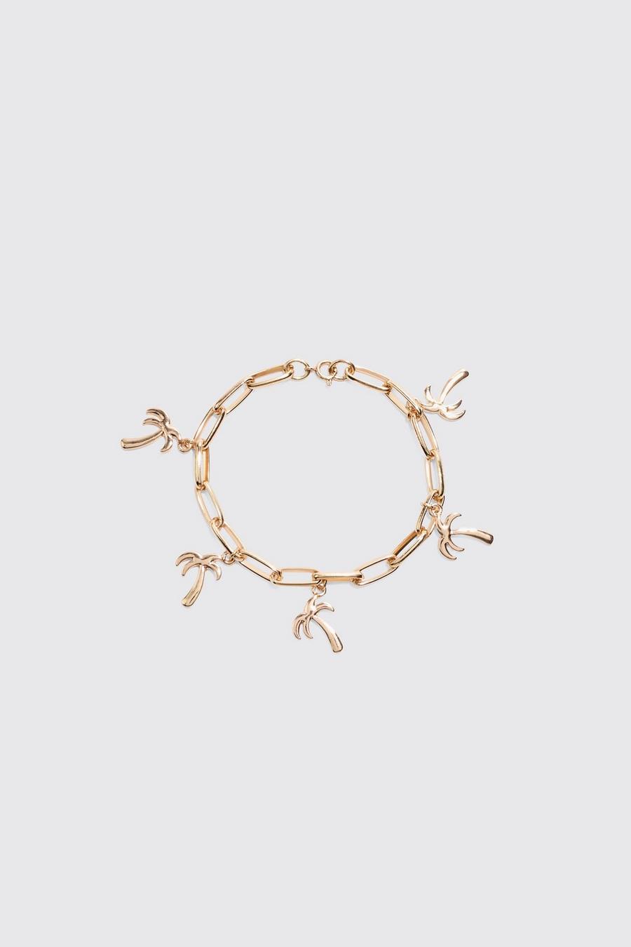 Gold Palm Tree Charm Bracelet