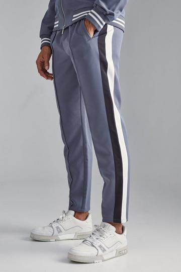 Charcoal Grey Tailored Varsity Pants