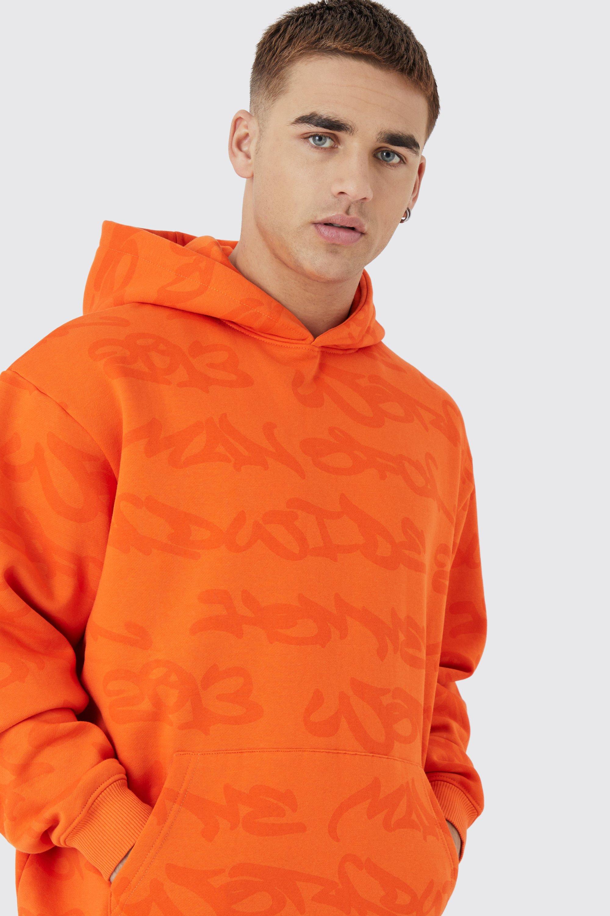 Orange hoodie boohoo sale