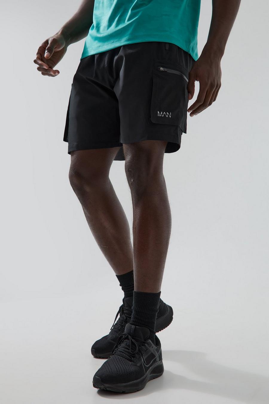Man Active Cargo-Shorts, Black image number 1