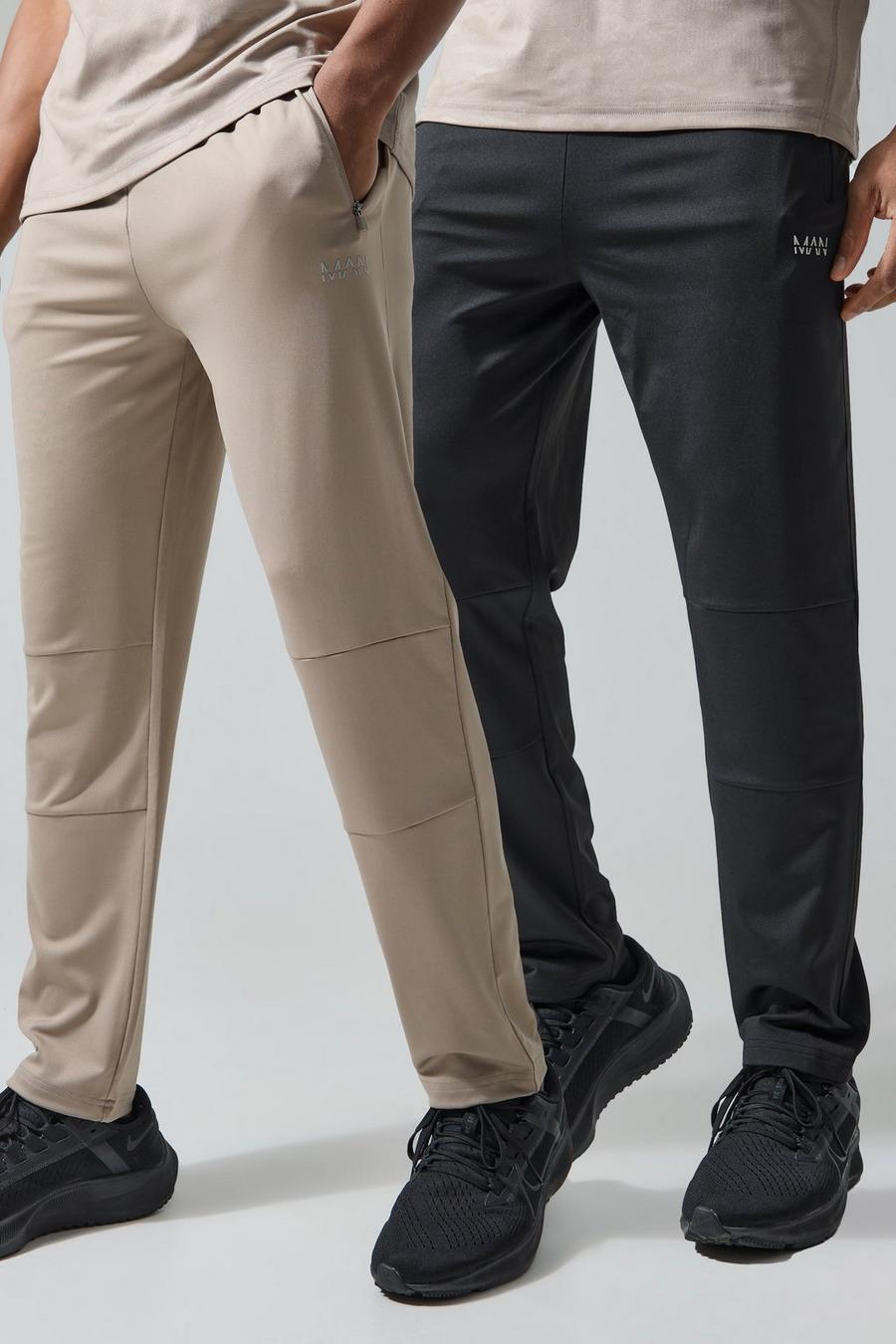 Pack de 2 pantalones de chándal MAN Active elásticos, Black image number 1