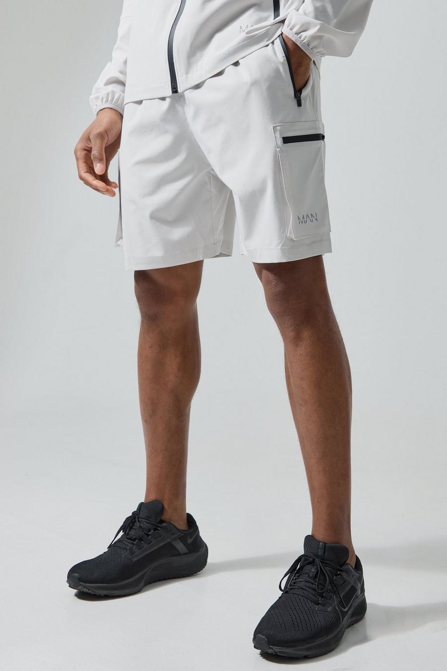 Man Active Cargo-Shorts, Light grey image number 1