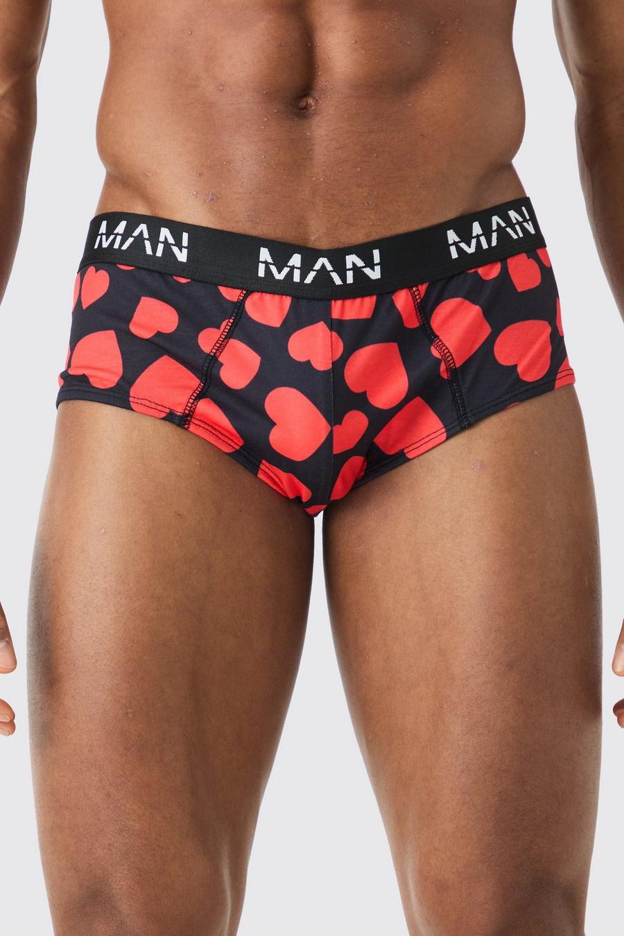 Multi Man Valentines All Over Hear Briefs image number 1
