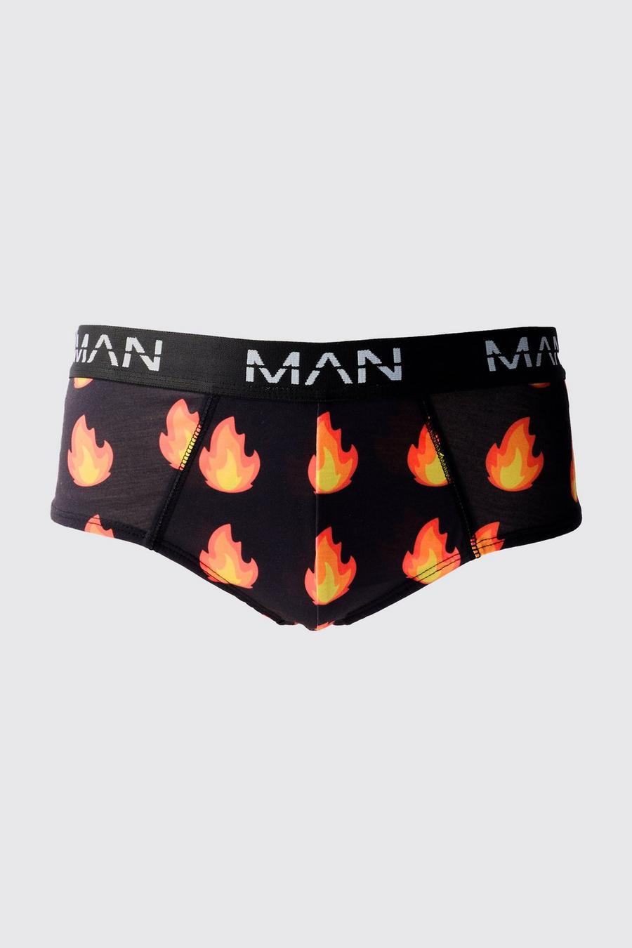Man Unterhose mit Flammen-Print, Multi image number 1