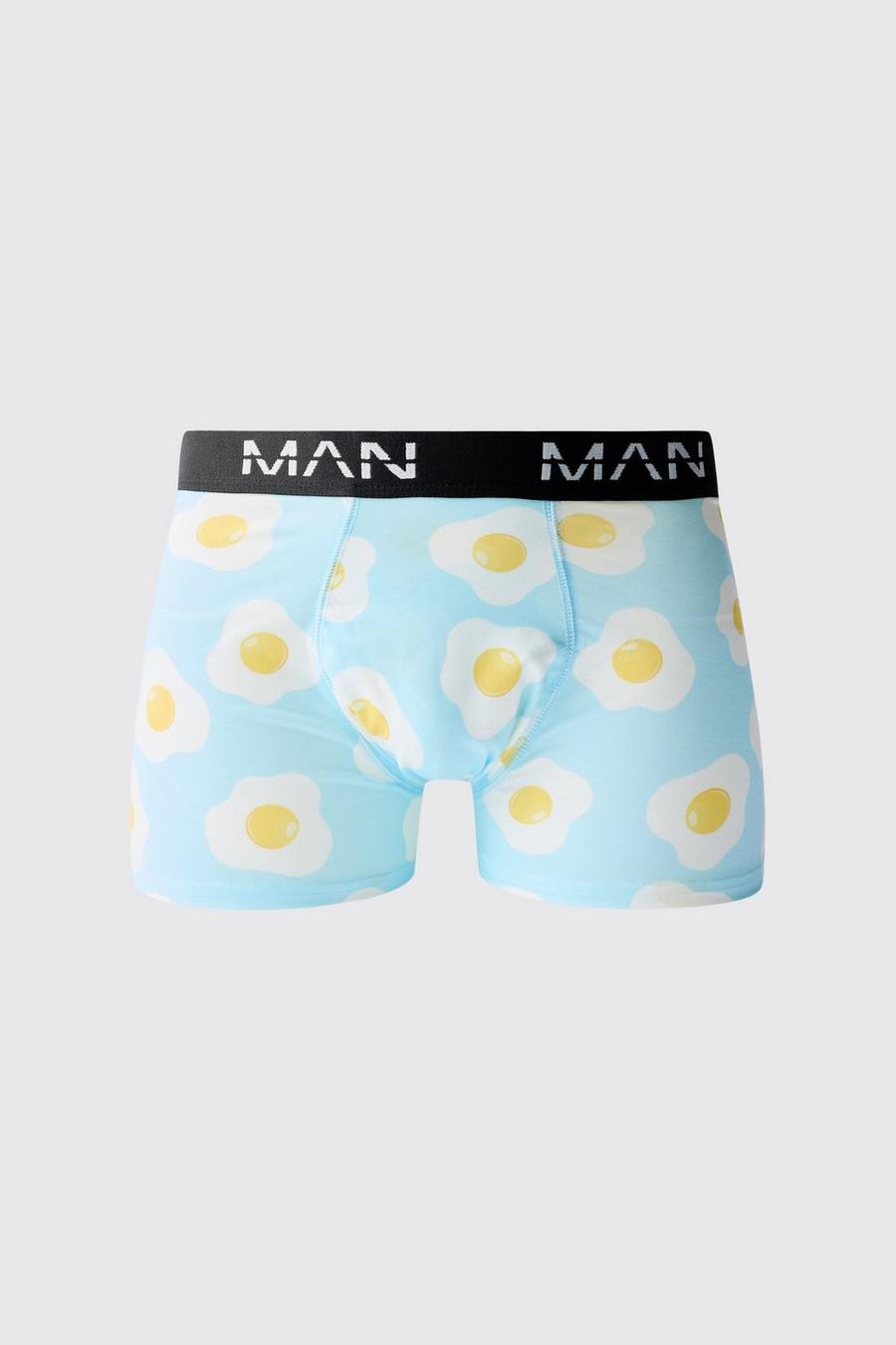 Multi Man Fried Egg Printed Boxers image number 1