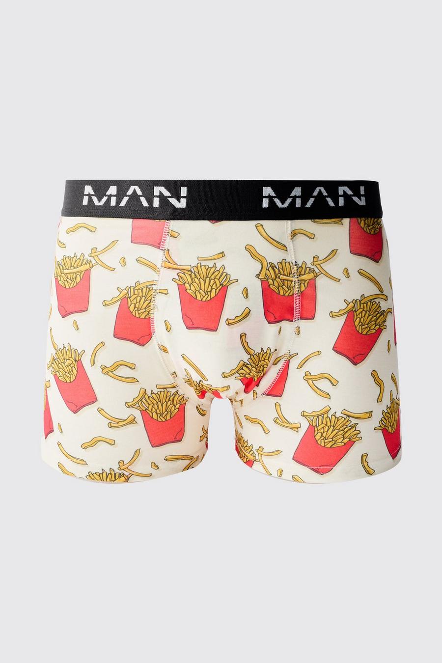 Multi Man French Fries Printed Boxers image number 1
