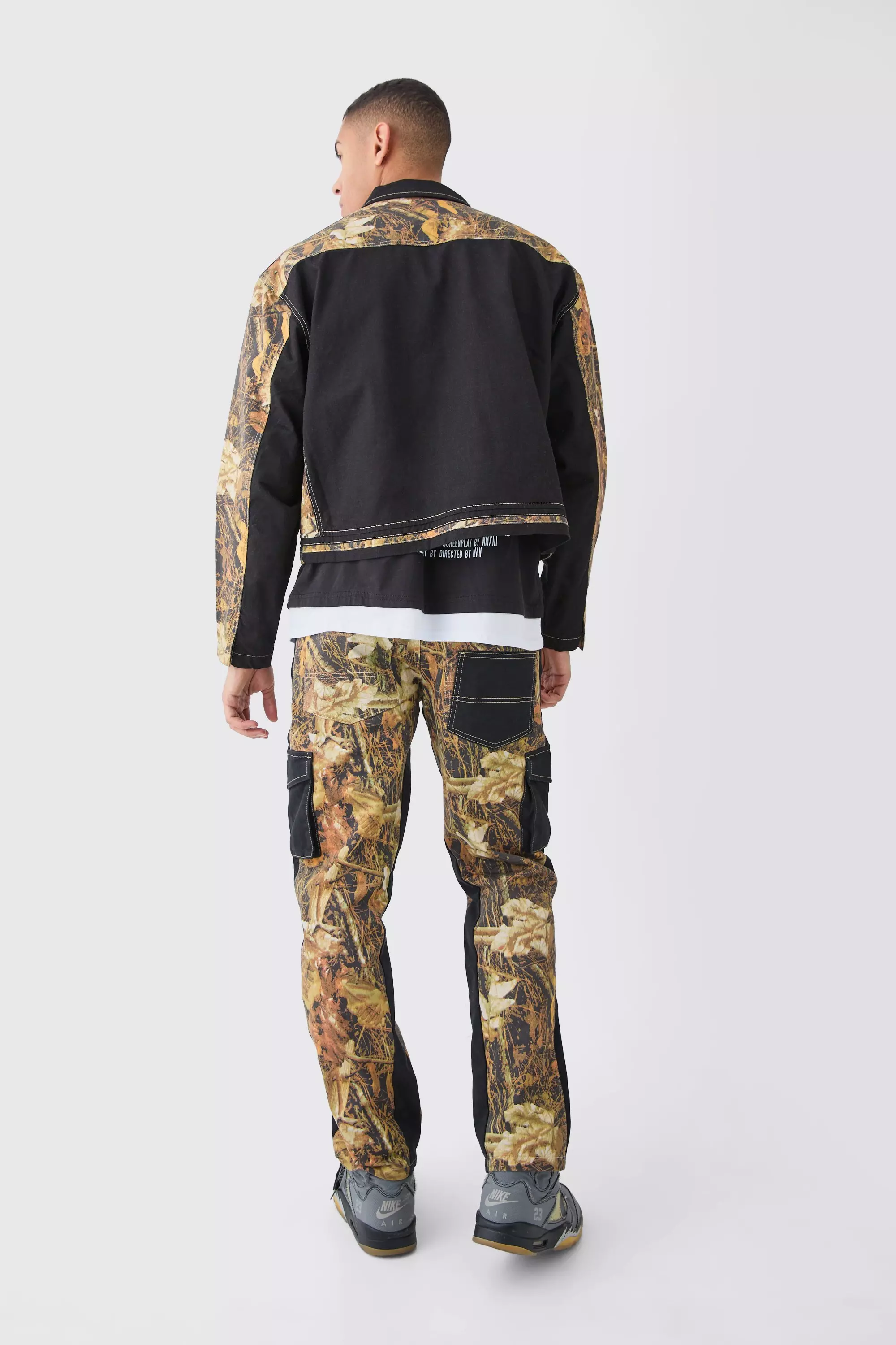 Khaki Fixed Waist Straight Leg Twill Camo Trouser alternative image