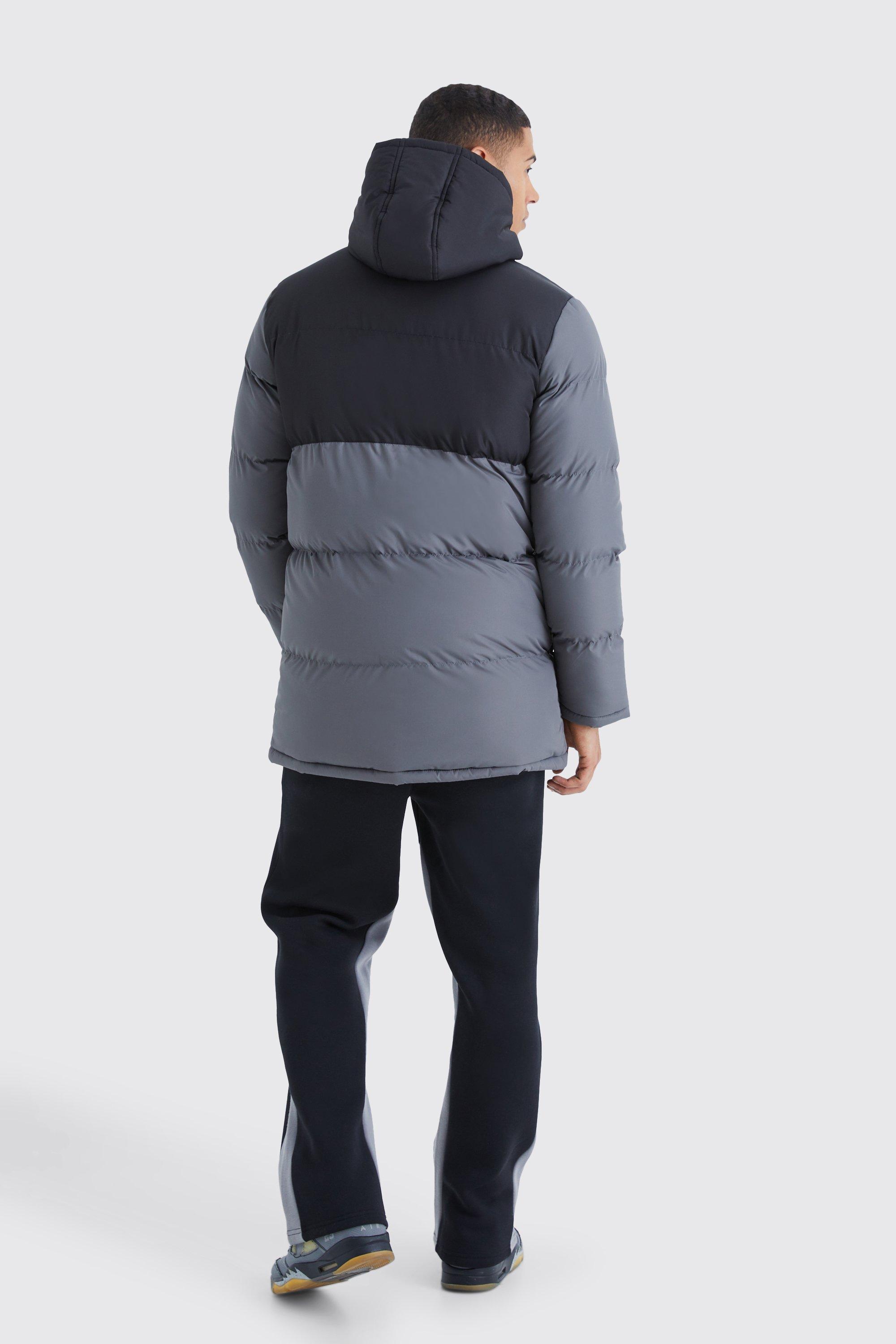 Men's color block outlet hooded ski coat