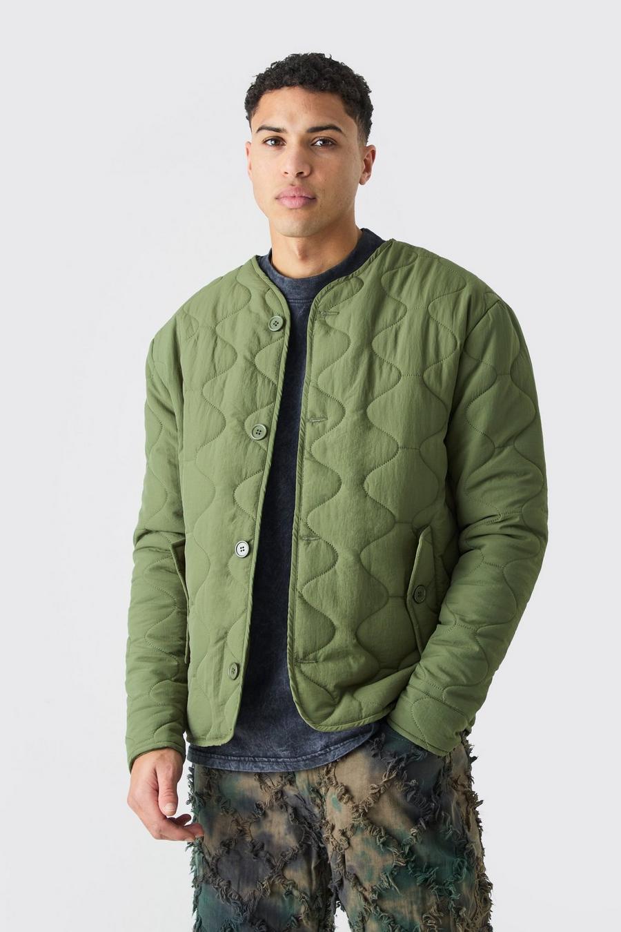 Khaki Onion Quilted Liner Jacket image number 1