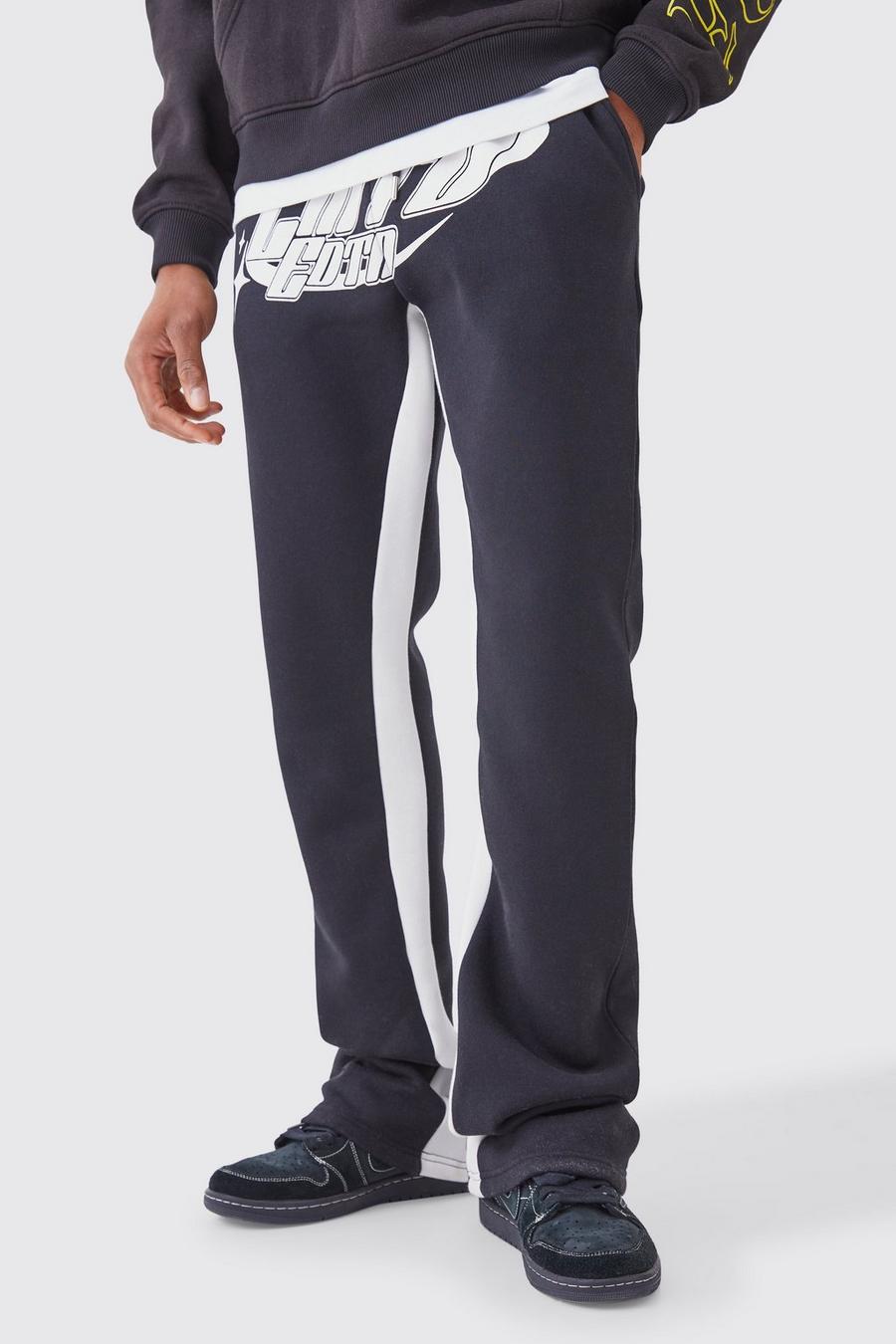 Men's Limited Edition Stacked Gusset Joggers | Boohoo UK
