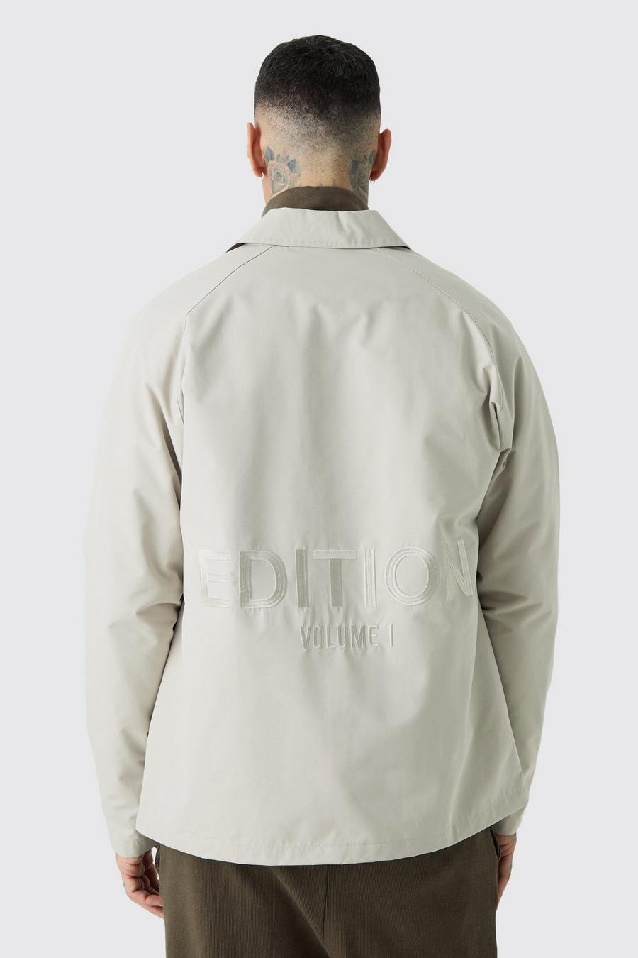 Stone Tall EDITION Heavyweight Twill Embroidered Coach Jacket image number 1